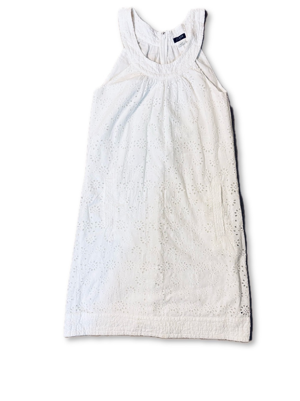 J. Crew White Eyelet Midi Tank Dress